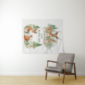 Tenture Le Baby shower des animaux des bois (En situation (horizontale))