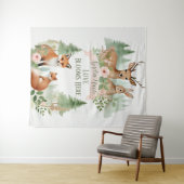 Tenture Le Baby shower des animaux des bois (En situation (horizontale))