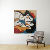 Tenture Le baiser Abstrait (En situation (horizontale))