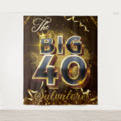 Tenture Le Big 40 Elégant Black & Gold Royal Anniversaire (Devant)