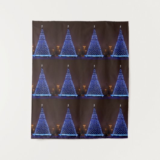 Tenture Le bleu allume l'arbre de Noël (Devant)