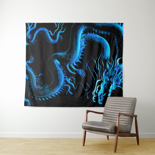 Tenture Le Bleu Dragon (En situation (horizontale))