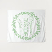 Tenture Le Bonheur Est Une Guirlande Verte À L'Intérieur D (Devant (Horizontal))