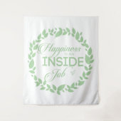 Tenture Le Bonheur Est Une Guirlande Verte À L'Intérieur D (Devant)