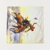 Tenture "Le Bucker" Western Art de Charles M Russell (Devant (Horizontal))