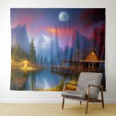 Tenture Le Cabine dans l'anse sous la lune (En situation (horizontale))