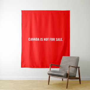 Tenture Le Canada n'est pas à vendre texte blanc rouge min