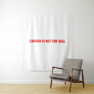 Tenture Le Canada n'est pas à vendre texte rouge blanc min