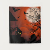 Tenture Le cauchemar de la lune sanglante d'Halloween (Devant)