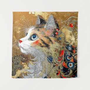 Tenture Le chat Zen Vintage japonais Ukiyo-e