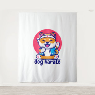 Tenture le chien connaît le karaté