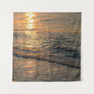 Tenture Le coucher de soleil sur la belle eau de l'océan