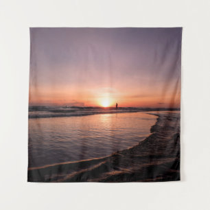 Tenture Le coucher de soleil sur la plage est de lumière s