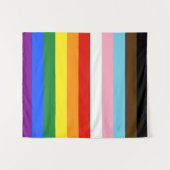 Tenture Le drapeau de fierté à onze bandes de SlipperyJoe' (Devant (Horizontal))