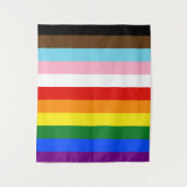 Tenture Le drapeau de fierté à onze bandes de SlipperyJoe' (Devant)