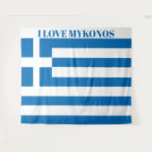 Tenture Le drapeau national de la Grèce Mykonos extra gran (Devant (Horizontal))