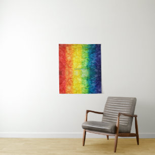 Tenture Le drapeau tie-dyé de SlipperyJoe arc-en-ciel pres