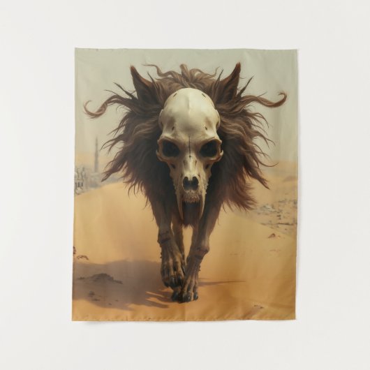 Tenture Le loup Totemwolf Totenkopf diable désert (Devant)