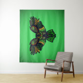 Tenture Le majestic Emerald Owl (En situation)