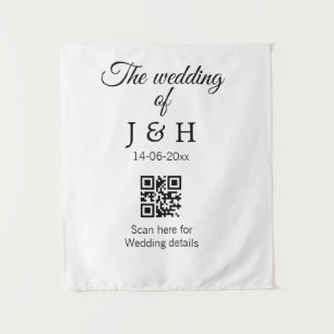 Tenture Le mariage du nom du couple ajoutez détail de scan