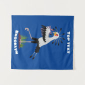 Tenture Le mignon secrétaire oiseau écrire des notes dessi (Devant (Horizontal))