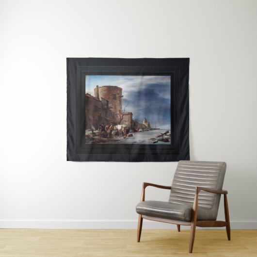 Tenture Le Mur de la ville de Haarlem en hiver (En situation (horizontale))