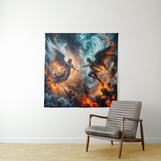 Tenture Le paradis et l'enfer Confrontation Scène épique (En situation)