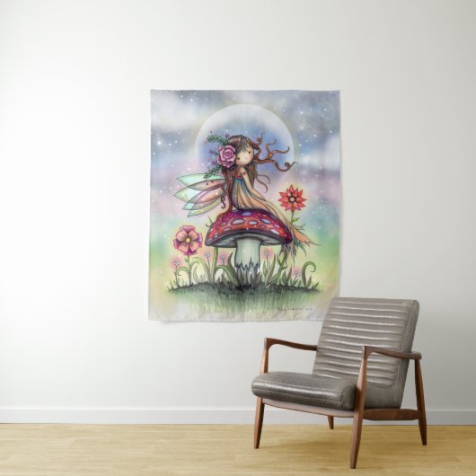 Tenture Le Petit Mur De Fée De Champignons Magiques Qui Pe (En situation)