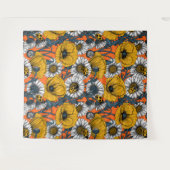 Tenture Le pré en jaune et bleu (Devant (Horizontal))