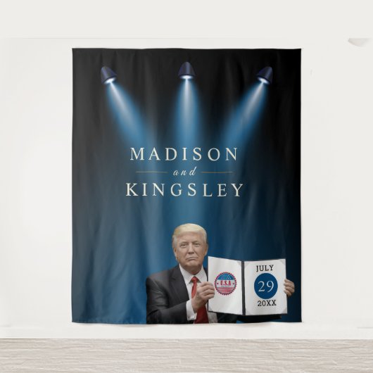 Tenture Le président Trump 👰🤵 Coutume de mariage patriot (Devant)