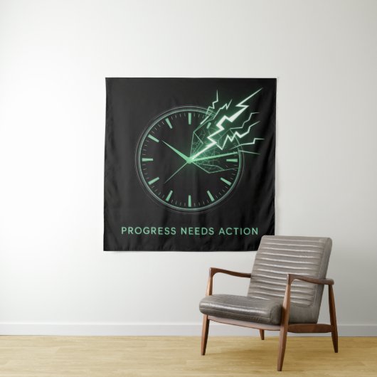 Tenture Le progrès nécessite une action (En situation)