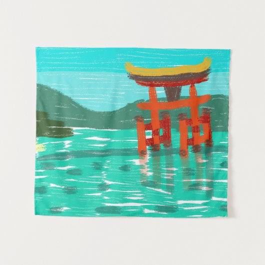 Tenture Le sanctuaire d'Itsukushima (Devant (Horizontal))