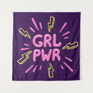 Tenture Le slogan féministe "Girl power", arrière - plan v
