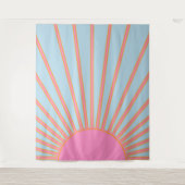 Tenture Le Soleil 02 Retro Soleil Rose Et Bleu Soleil (Devant)