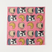 Tenture Le taurin français, le café, le thème croissant. (Devant (Horizontal))