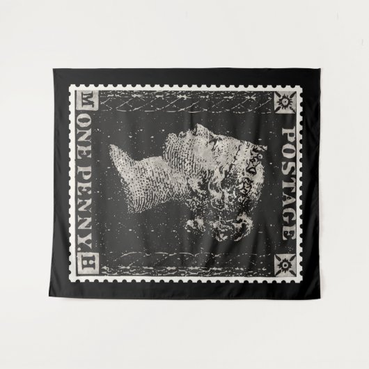 Tenture Le Timbre noir Penny (Devant (Horizontal))