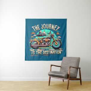 Tenture Le voyage est la destination : la moto Vintage