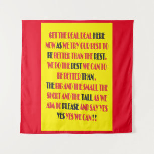 Tenture Le vrai marché est ici poster type texte art