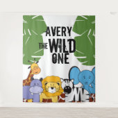 Tenture Le Wild one Safari Première fête d'anniversaire (Devant)