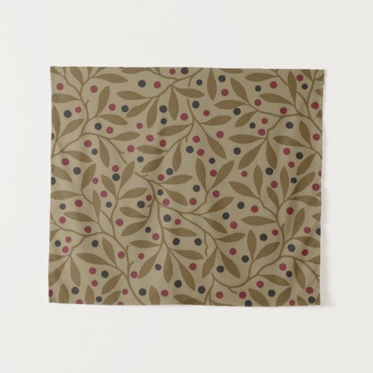 Tenture Leaf Berry Classique Colorful Art Motif (Devant (Horizontal))