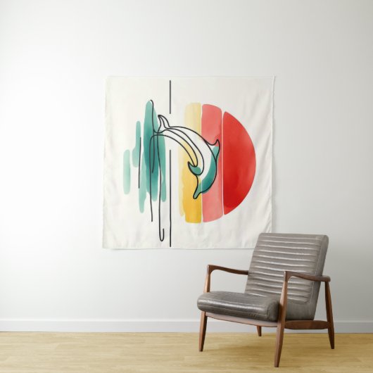 Tenture Leap du coucher du soleil (En situation (horizontale))