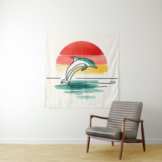 Tenture Leap du coucher du soleil (En situation)