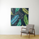 Tenture Leaves seamless pattern with abstract polygonal li (En situation (horizontale))