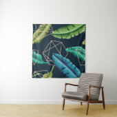 Tenture Leaves seamless pattern with abstract polygonal li (En situation)