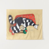 Tenture Lecture du livre de chat Lover (Devant (Horizontal))