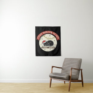 Tenture Lectures Cosy d'Hiver Chaton de Noël Adorables Ama