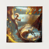 Tenture L'écureuil rêve d'un stade royal (Devant (Horizontal))