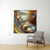 Tenture L'écureuil rêve d'un stade royal (En situation (horizontale))