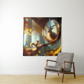 Tenture L'écureuil rêve d'un stade royal (En situation)