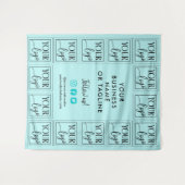 Tenture Léger Turquoise Votre Logo & Médias Sociaux (Devant (Horizontal))